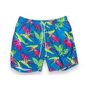 Y2 Bonobos Swimtrunks Swim Suit Shorts Medium 7" Birds of Paradise Neon Colors